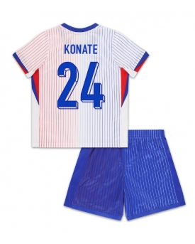 Francia Ibrahima Konate #24 Maglia Gara Trasferta Repliche Europei 2024 Bambino